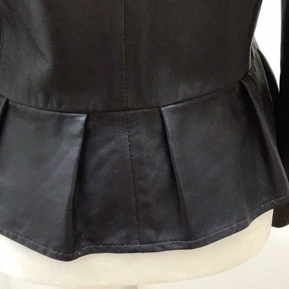 CARINA NEW YORK WOMEN BROWN LONG SLEEVES LEATHER JACKET SZ 6 - Picture 5 of 14